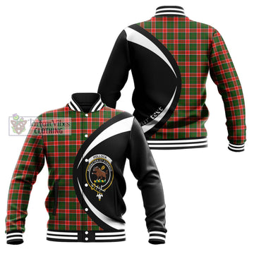 Pollock Tartan Baseball Jacket with Family Crest Circle Style Unisex - Tartan Vibes Clothing