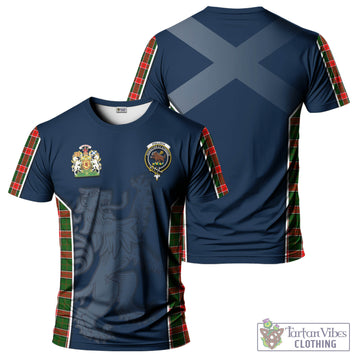 Pollock Modern Tartan T-Shirt with Family Crest and Lion Rampant Vibes Sport Style