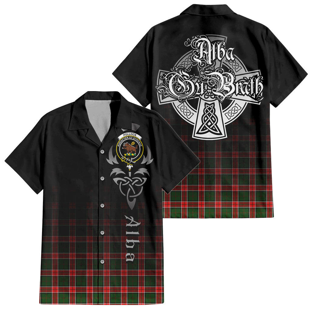 Pollock Tartan Hawaiian Shirt Shirt Featuring Alba Gu Brath Family Crest Celtic Inspired Kid - Tartan Vibes Clothing