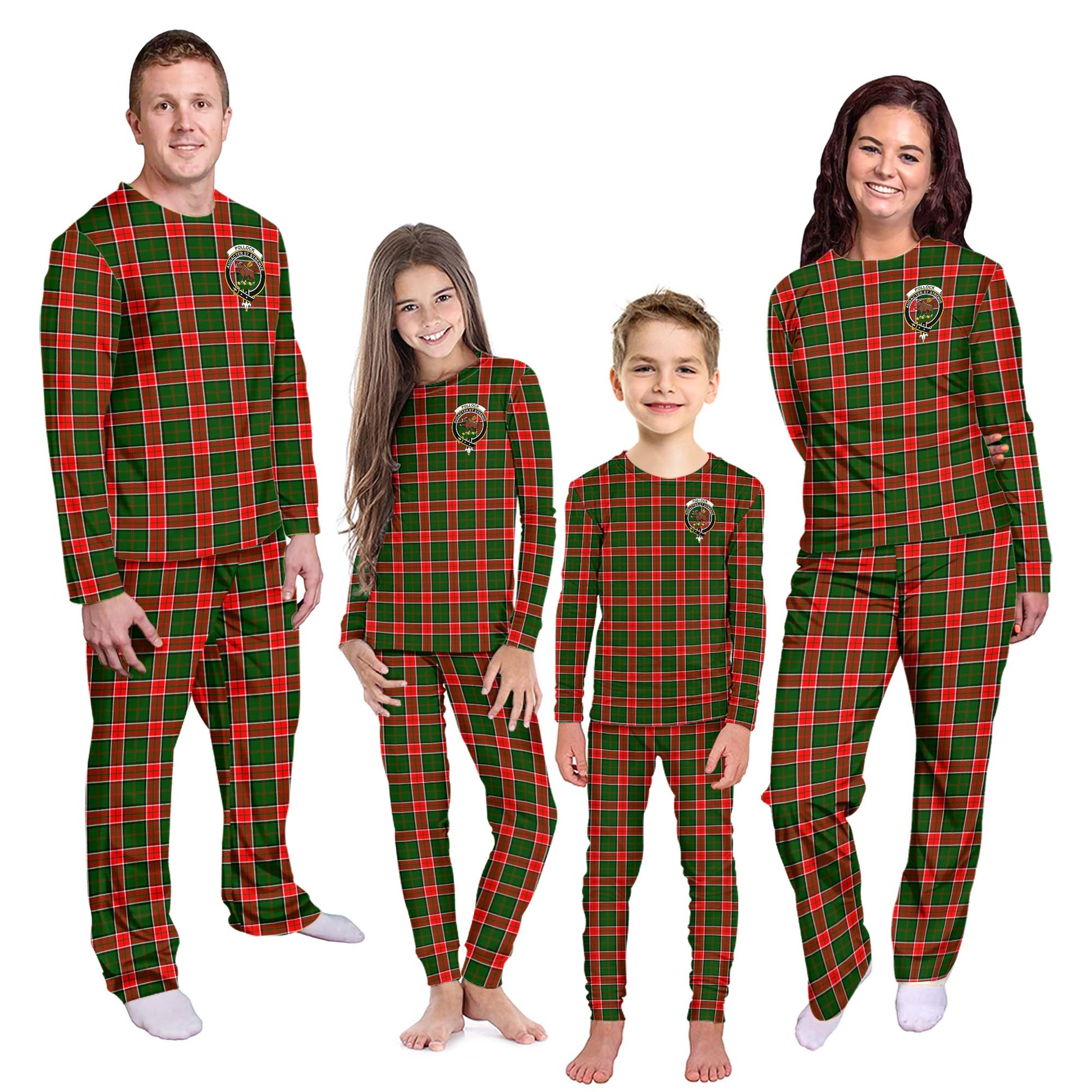 Pollock Tartan Pajamas Family Set with Family Crest Kid - Tartan Vibes Clothing