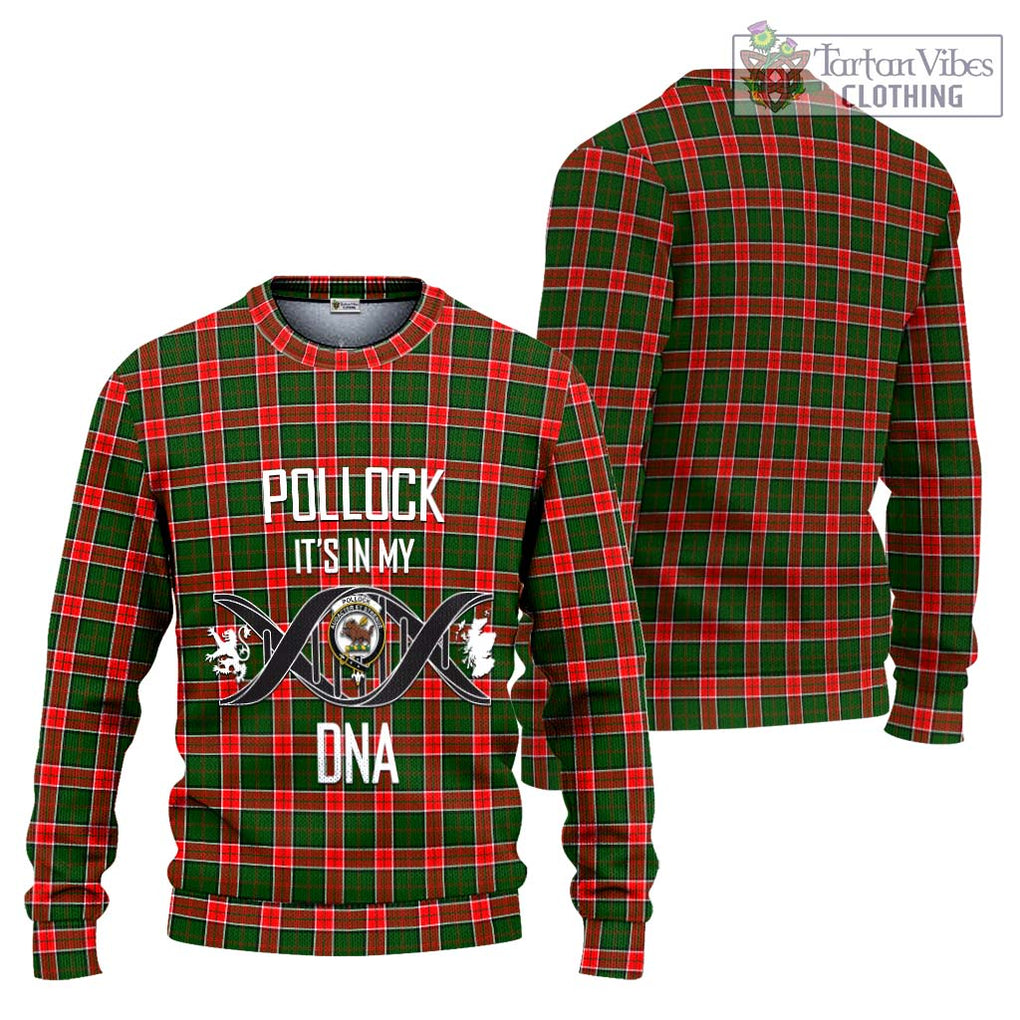 Pollock Tartan Ugly Sweater with Family Crest DNA In Me Style Unisex - Tartan Vibes Clothing