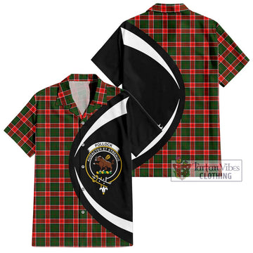 Pollock Tartan Hawaiian Shirt with Family Crest Circle Style Kid - Tartan Vibes Clothing