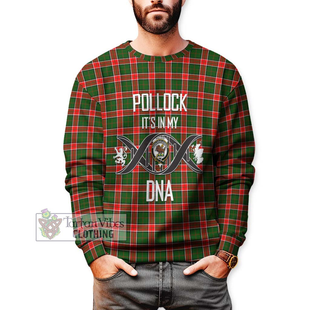 Pollock Tartan Sweatshirt with Family Crest DNA In Me Style Unisex - Tartan Vibes Clothing