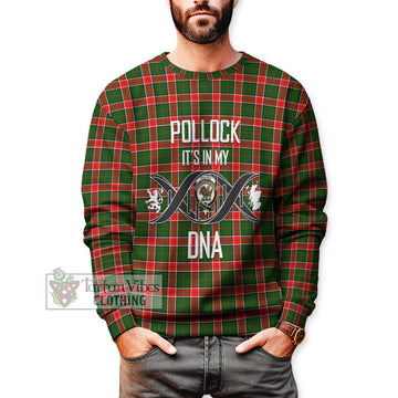 Pollock Tartan Sweatshirt with Family Crest DNA In Me Style Unisex - Tartan Vibes Clothing