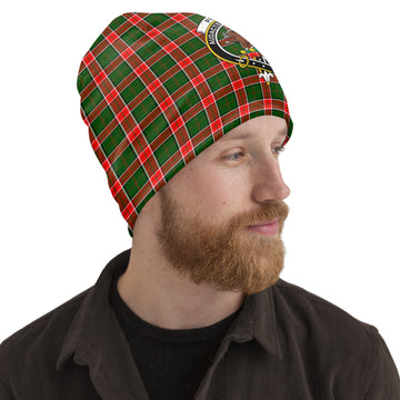 Pollock Tartan Beanies Hat with Family Crest One Size 10.5*10.2 inches - Tartan Vibes Clothing