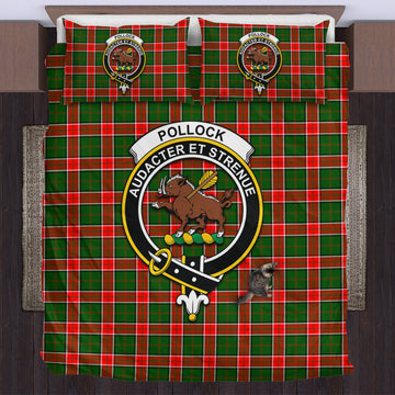 Pollock Tartan Bedding Set with Family Crest US Bedding Set - Tartan Vibes Clothing