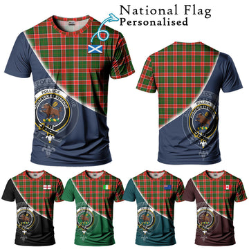 Pollock Tartan T-Shirt with Personalised National Flag and Family Crest Half Style Kid's Shirt - Tartan Vibes Clothing