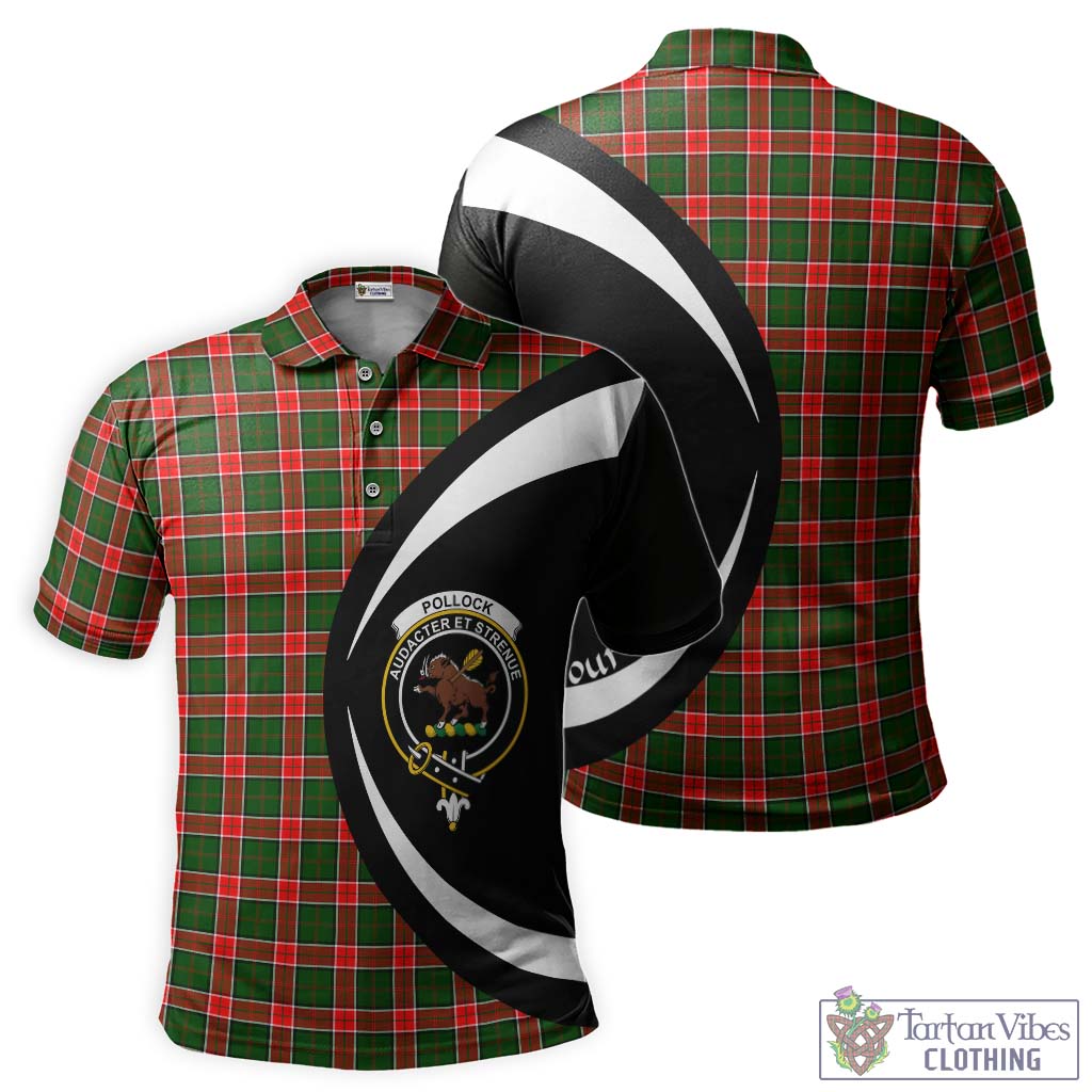 Pollock Tartan Men's Polo Shirt with Family Crest Circle Style Kid - Tartan Vibes Clothing