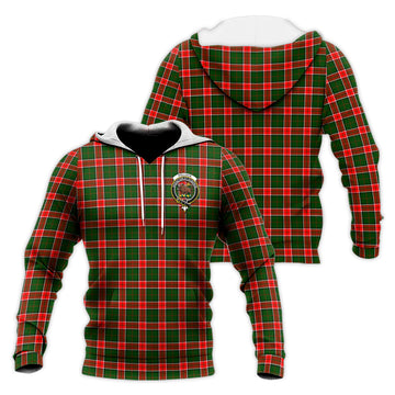 Pollock Tartan Knitted Hoodie with Family Crest Unisex Knitted Pullover Hoodie - Tartan Vibes Clothing