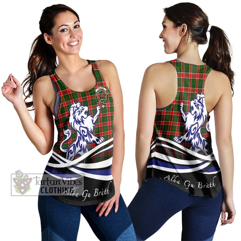 Pollock Tartan Women's Racerback Tanks with Alba Gu Brath Regal Lion Emblem 4XL - Tartan Vibes Clothing