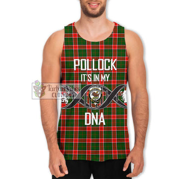 Pollock Tartan Men's Tank Top with Family Crest DNA In Me Style Men - Tartan Vibes Clothing