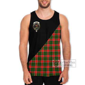 Pollock Tartan Men's Tank Top with Family Crest and Military Logo Style Men - Tartan Vibes Clothing