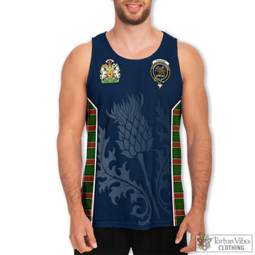 Pollock Tartan Men's Tanks Top with Family Crest and Scottish Thistle Vibes Sport Style 5XL - Tartan Vibes Clothing