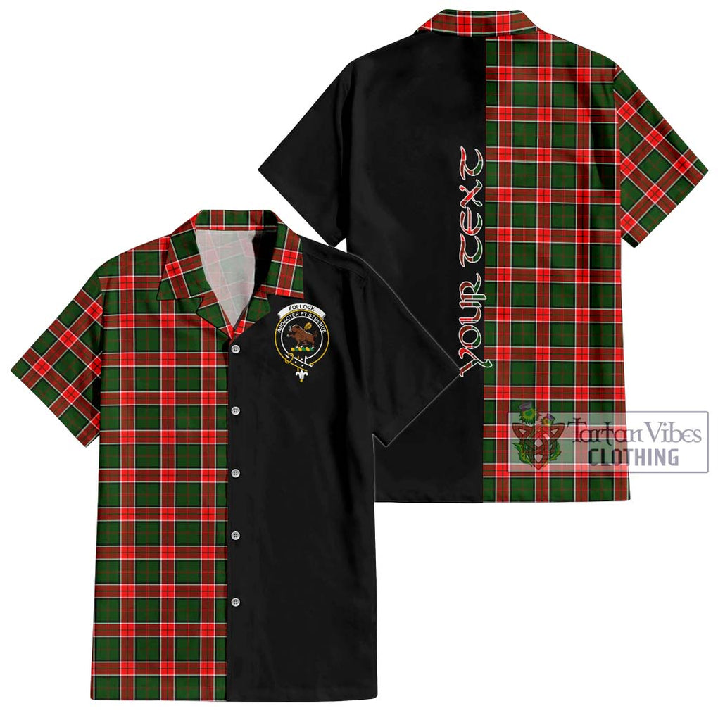 Pollock Tartan Hawaiian Shirt with Family Crest and Half Of Me Style Kid - Tartan Vibes Clothing