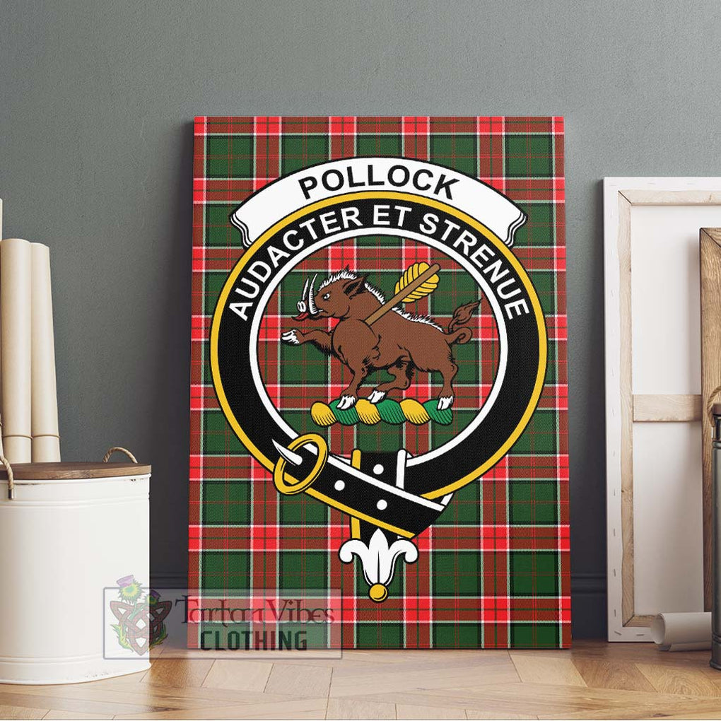 Pollock Tartan Canvas Print Wall Art with Family Crest Without Frame - Tartan Vibes Clothing
