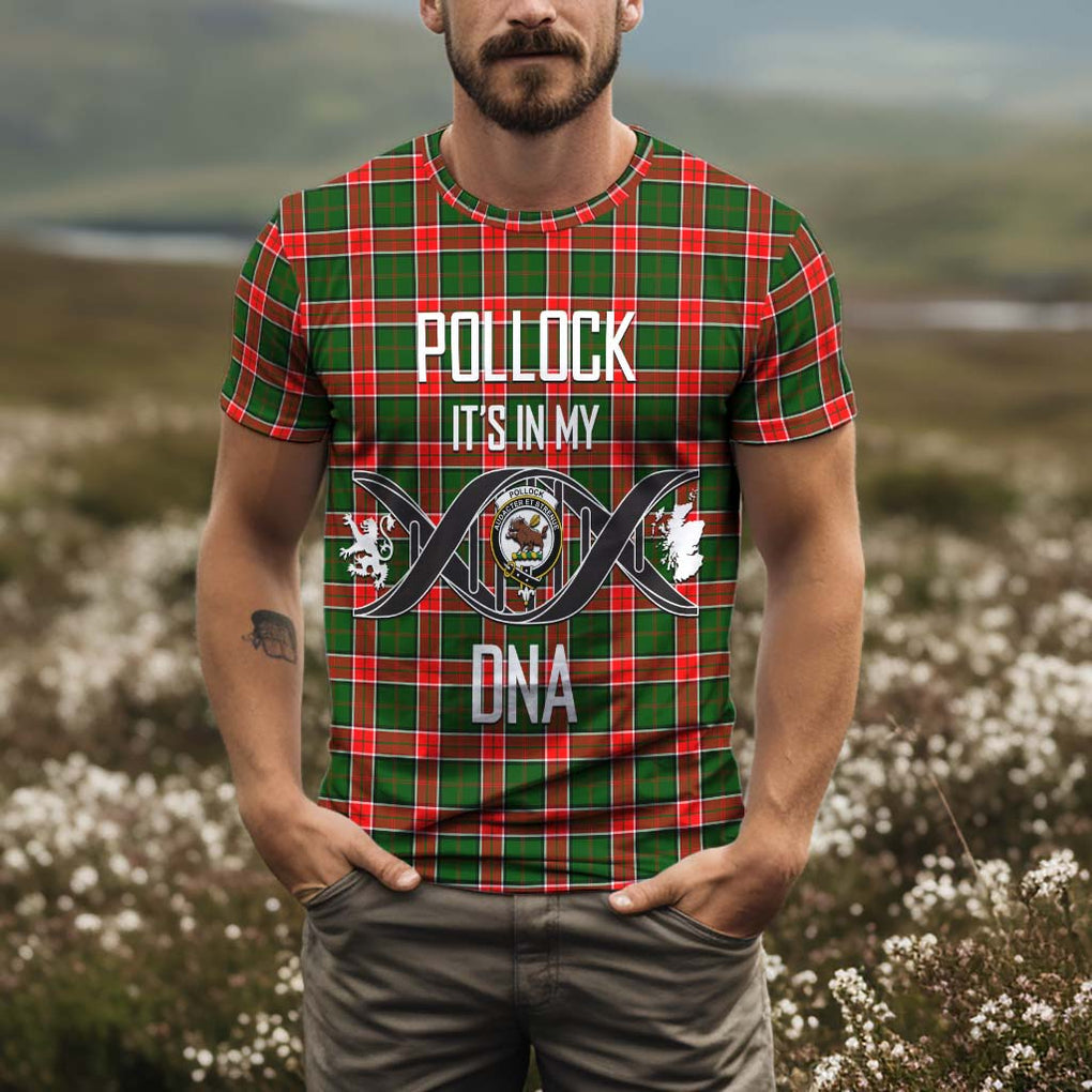 Pollock Tartan T-Shirt with Family Crest DNA In Me Style Kid's Shirt - Tartan Vibes Clothing