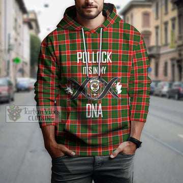 Pollock Tartan Hoodie with Family Crest DNA In Me Style Pullover Hoodie - Tartan Vibes Clothing