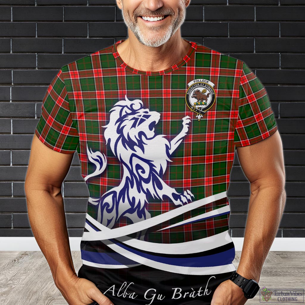 Pollock Tartan T-Shirt with Alba Gu Brath Regal Lion Emblem Kid's Shirt - Tartan Vibes Clothing