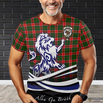 Pollock Modern Tartan T-Shirt with Alba Gu Brath Regal Lion Emblem