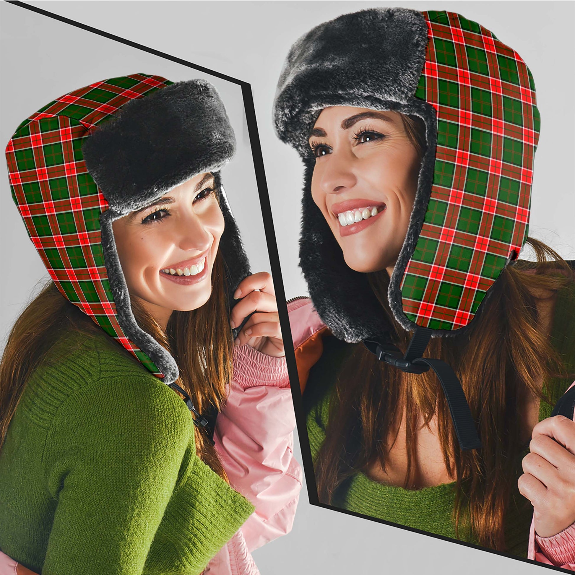 Pollock Tartan Winter Trapper Hat Winter Trapper Hat Universal Fit Circumference 22.8in (58cm) - Tartan Vibes Clothing