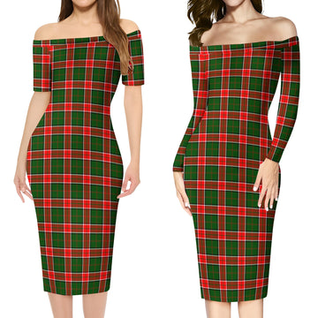 Pollock Tartan Off Shoulder Lady Dress Women's Dress - Tartan Vibes Clothing