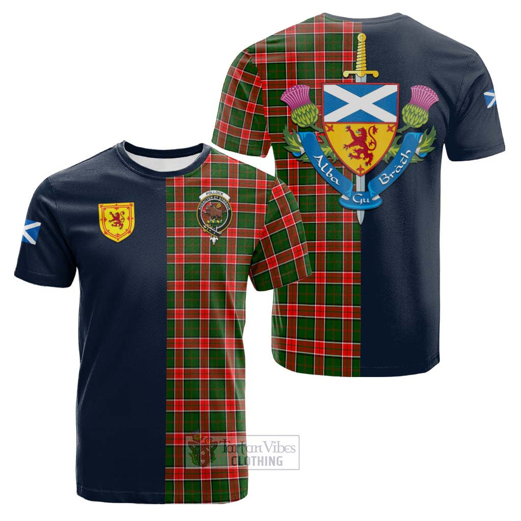 Pollock Tartan Cotton T-shirt Alba with Scottish Lion Royal Arm Half Style Kid's Shirt - Tartan Vibes Clothing