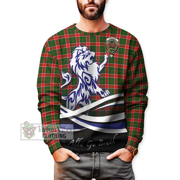 Pollock Tartan Sweatshirt with Alba Gu Brath Regal Lion Emblem Unisex - Tartan Vibes Clothing