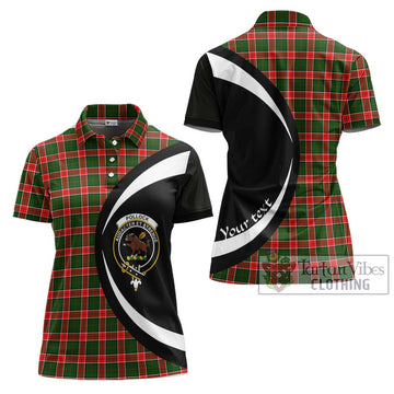 Pollock Tartan Women's Polo Shirt with Family Crest Circle Style Women - Tartan Vibes Clothing