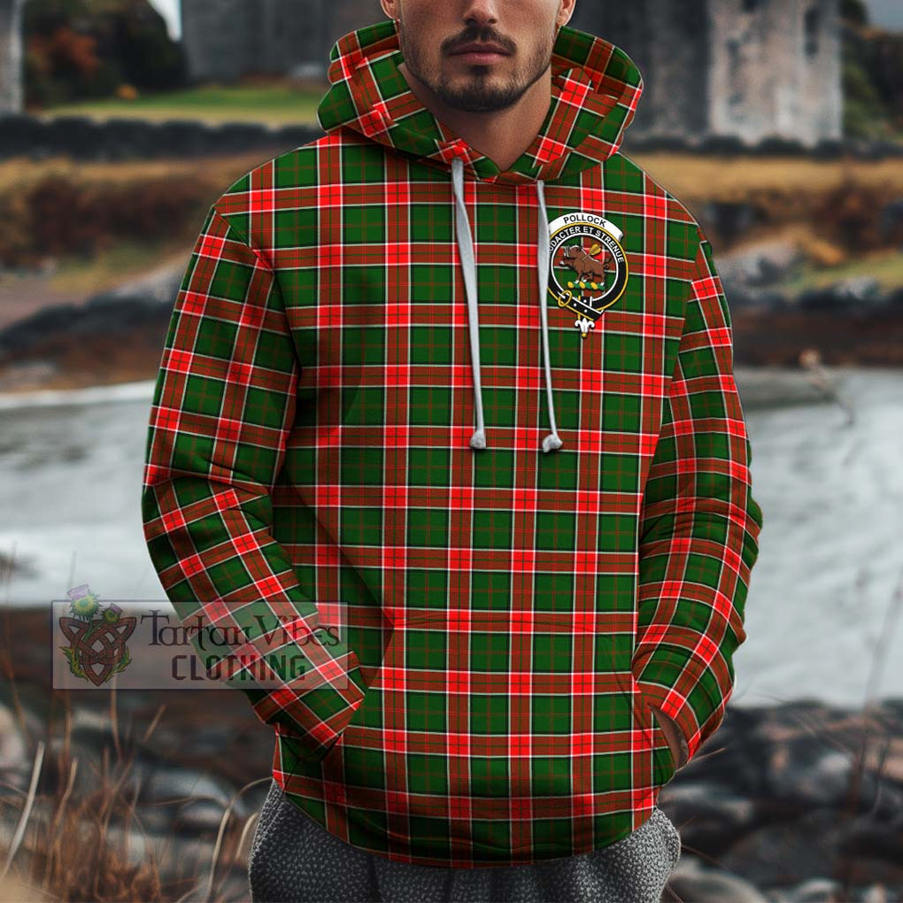Pollock Tartan Cotton Hoodie with Family Crest Zip Hoodie - Tartan Vibes Clothing