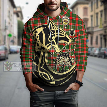 Pollock Tartan Hoodie with Family Crest Celtic Wolf Style Zip Hoodie - Tartan Vibes Clothing
