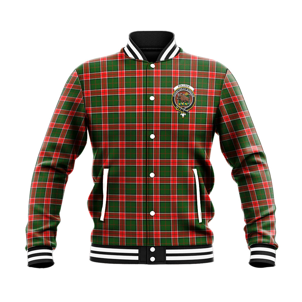 Pollock Tartan Baseball Jacket with Family Crest - Tartan Vibes Clothing