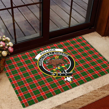 Pollock Tartan Rubber Doormat with Family Crest