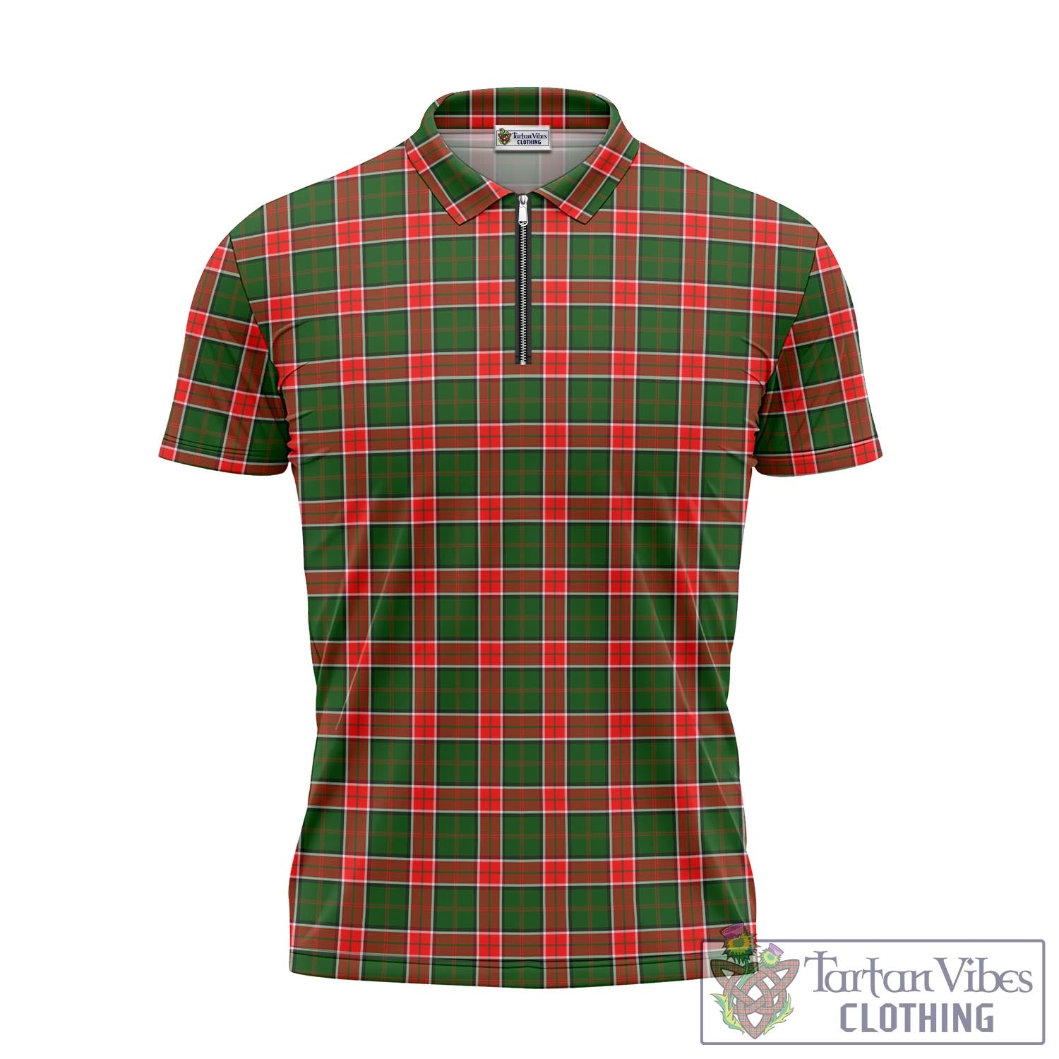Pollock Tartan Zipper Polo Shirt - Tartan Vibes Clothing