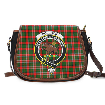 Pollock Tartan Saddle Bag with Family Crest - Tartan Vibes Clothing