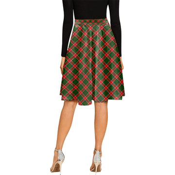 Pollock Tartan Melete Pleated Midi Skirt Cross Style - Tartan Vibes Clothing