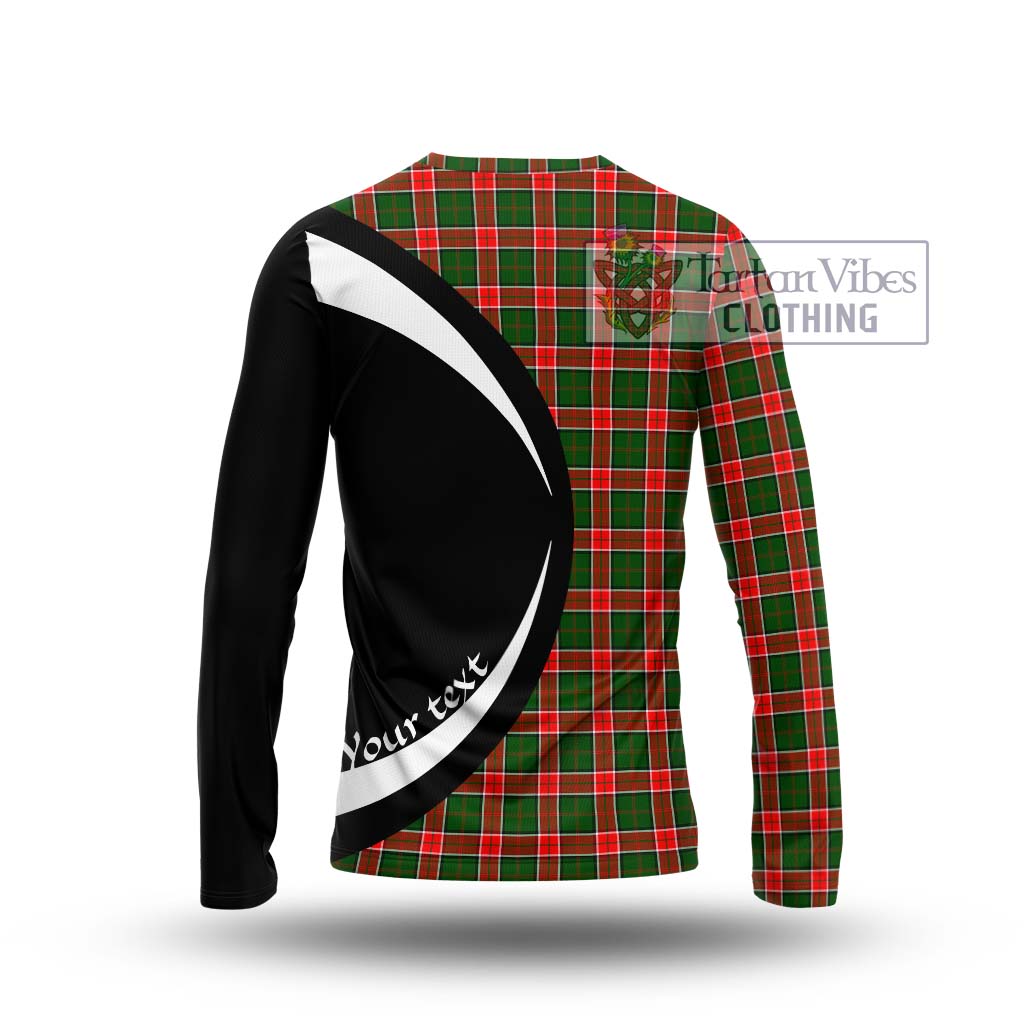 Pollock Tartan Long Sleeve T-Shirt with Family Crest Circle Style - Tartan Vibes Clothing