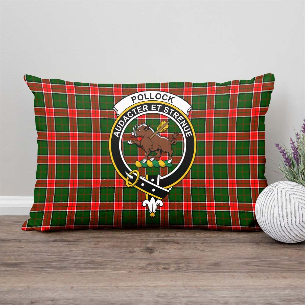 Pollock Tartan Pillow Cover with Family Crest - Tartan Vibes Clothing