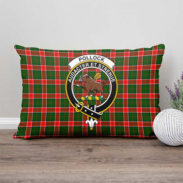 Pollock Tartan Pillow Cover with Family Crest - Tartan Vibes Clothing