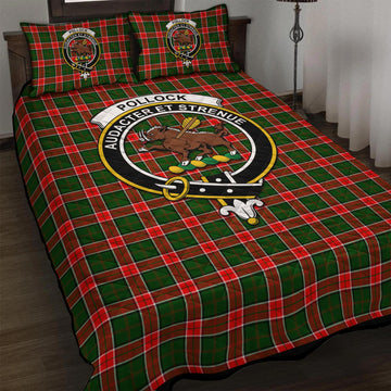 Pollock Tartan Quilt Bed Set with Family Crest - Tartan Vibes Clothing