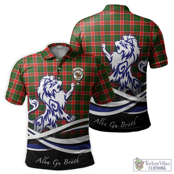 Pollock Modern Tartan Polo Shirt with Alba Gu Brath Regal Lion Emblem