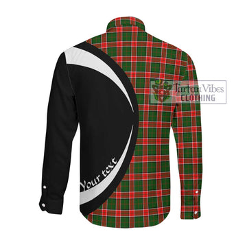 Pollock Tartan Long Sleeve Button Up with Family Crest Circle Style Men's Shirt - Tartan Vibes Clothing