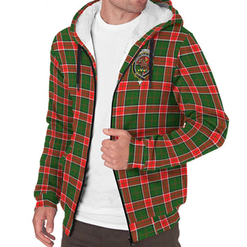 Pollock Tartan Sherpa Hoodie with Family Crest - Tartan Vibes Clothing