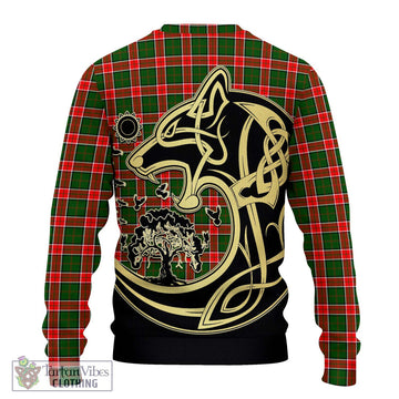 Pollock Tartan Ugly Sweater with Family Crest Celtic Wolf Style - Tartan Vibes Clothing