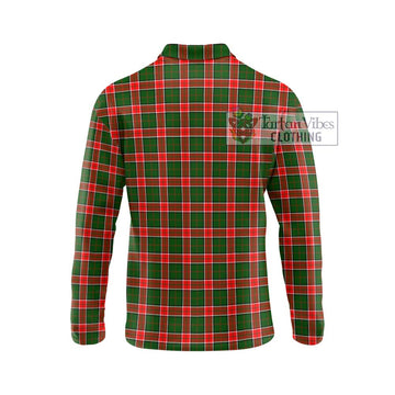 Pollock Tartan Long Sleeve Polo Shirt with Family Crest DNA In Me Style - Tartan Vibes Clothing