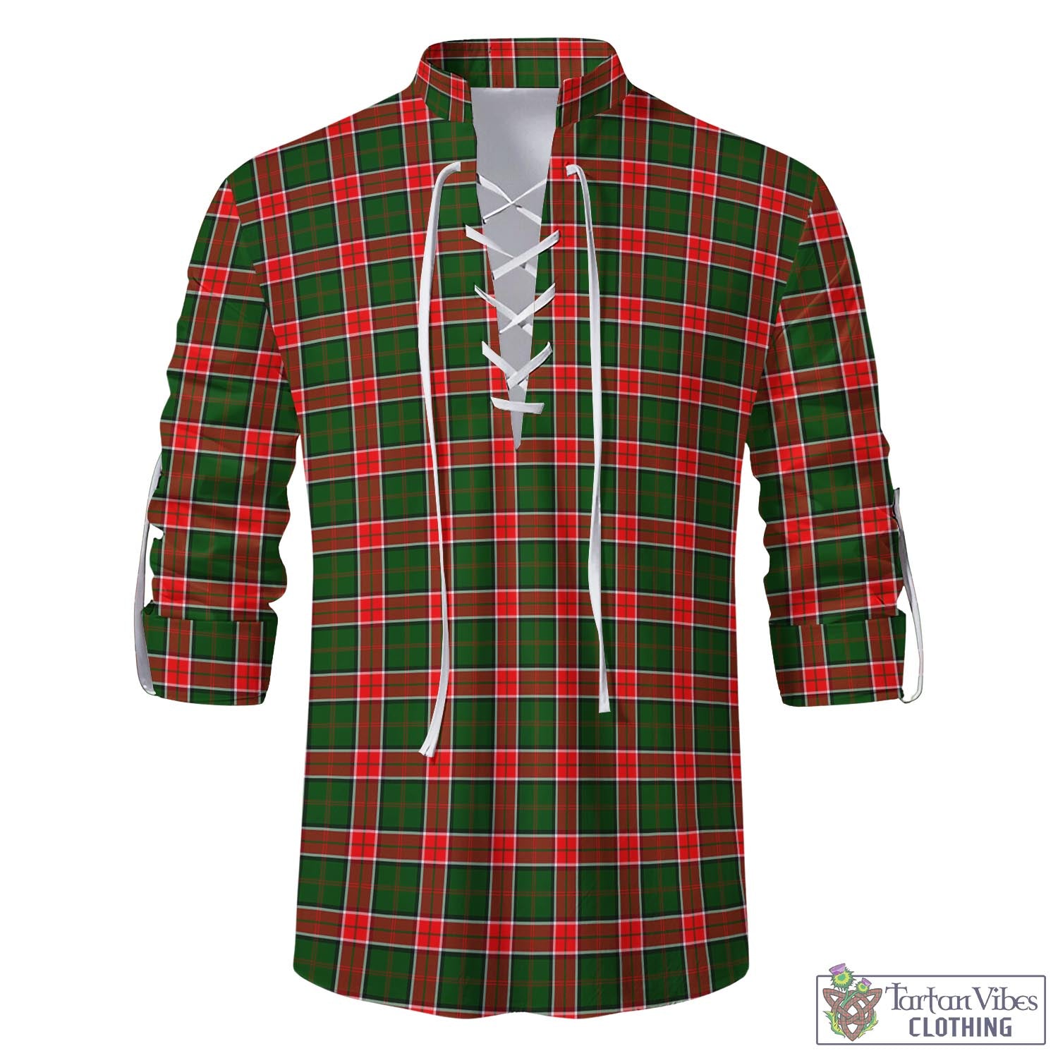 Pollock Tartan Men's Scottish Traditional Jacobite Ghillie Kilt Shirt - Tartan Vibes Clothing