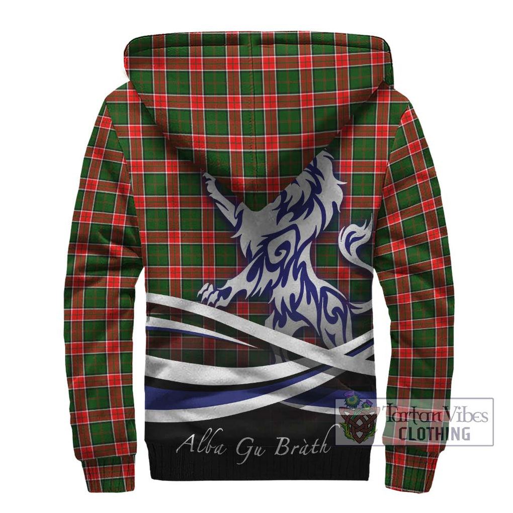 Pollock Tartan Sherpa Hoodie with Alba Gu Brath Regal Lion Emblem - Tartan Vibes Clothing