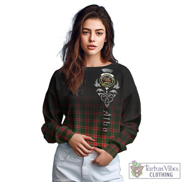 Pollock Tartan Sweatshirt Featuring Alba Gu Brath Family Crest Celtic Inspired - Tartan Vibes Clothing