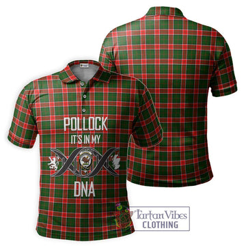 Pollock Tartan Polo Shirt with Family Crest DNA In Me Style - Tartan Vibes Clothing