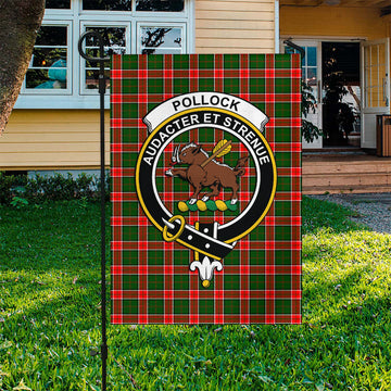 Pollock Tartan Flag with Family Crest - Tartan Vibes Clothing