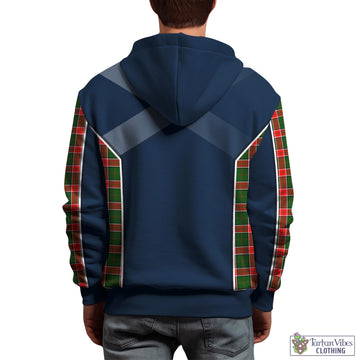 Pollock Modern Tartan Hoodie with Family Crest and Scottish Thistle Vibes Sport Style